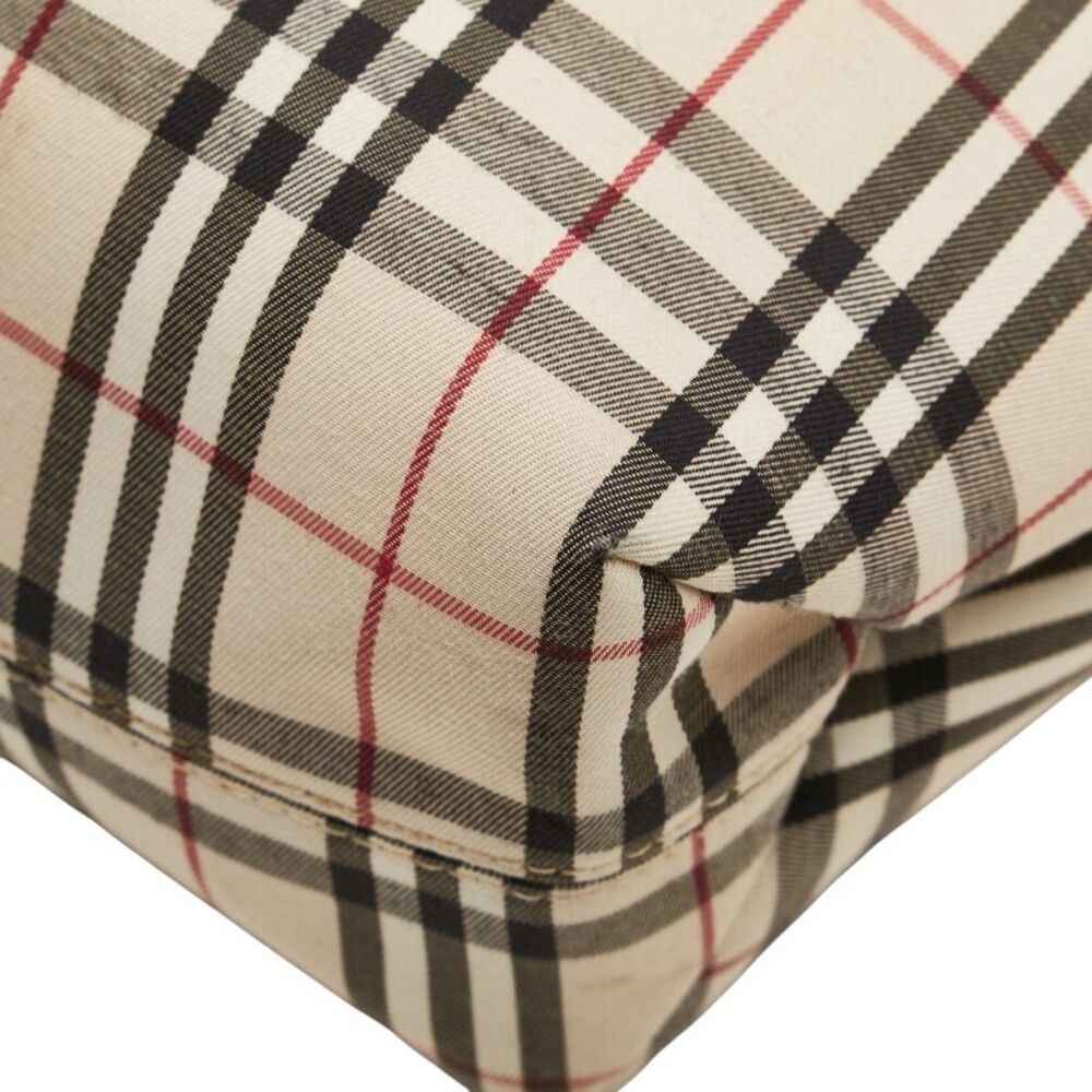 Burberry Nova Check Tote Bag Beige Tan Black Canvas - Picture 6 of 9